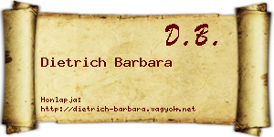 Dietrich Barbara névjegykártya